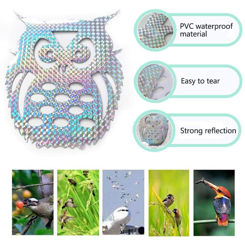 10pcs Anti Collision Alert Stickers Bird Repellent Film Bird Reflective Window Stickers Anti Bird Sticker for Courtyard Window