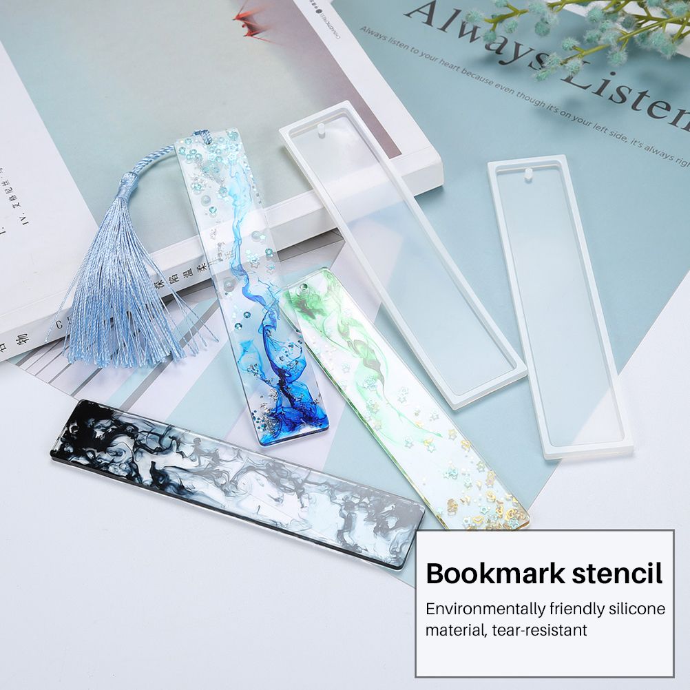 Silicone Crystal Epoxy Mold Book Marker DIY Jewelry Making Tool Handcraft Mold