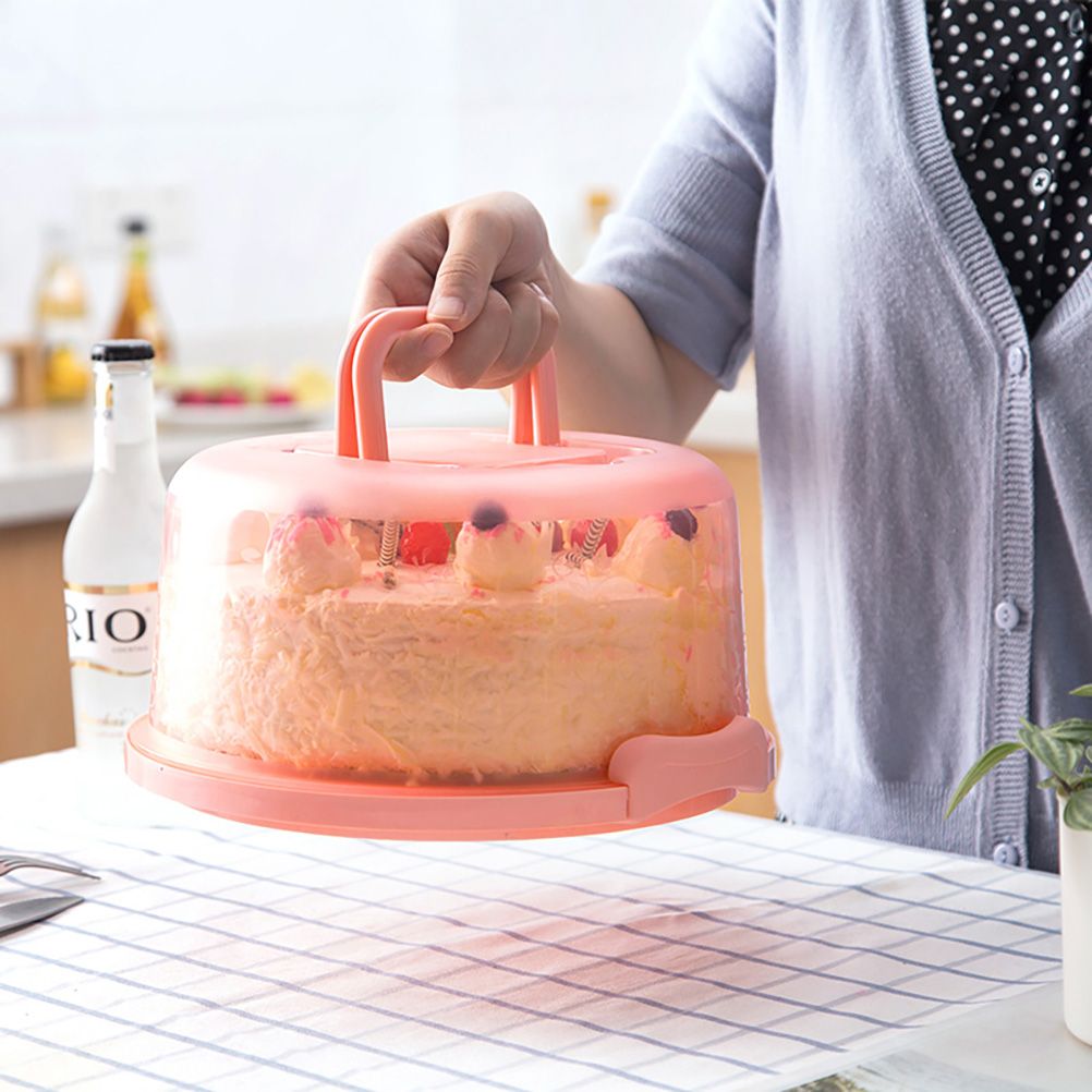 Portable Cupcake Carrier Food Preservation Boxwith Handle Transparent Cake Box