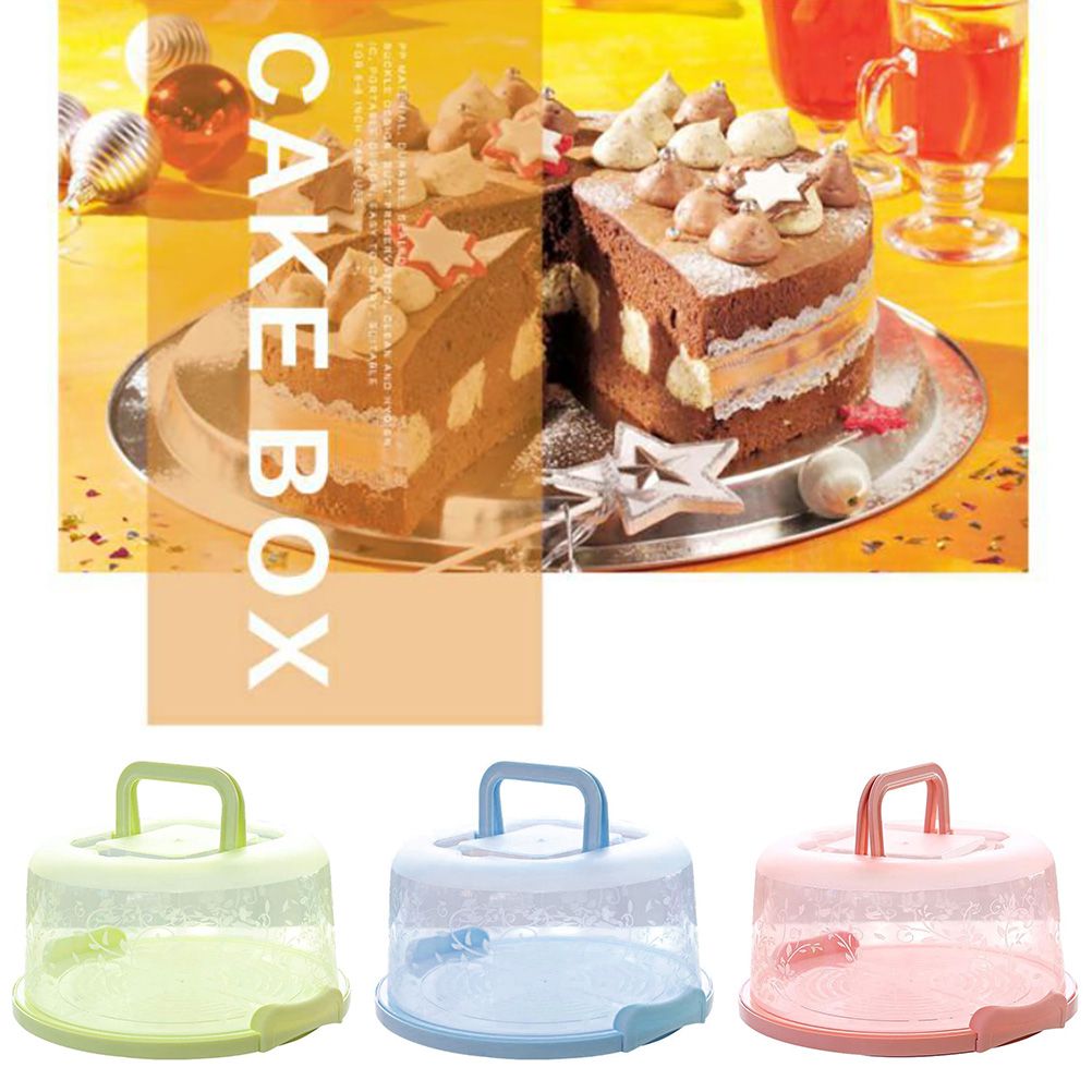 Portable Cupcake Carrier Food Preservation Boxwith Handle Transparent Cake Box