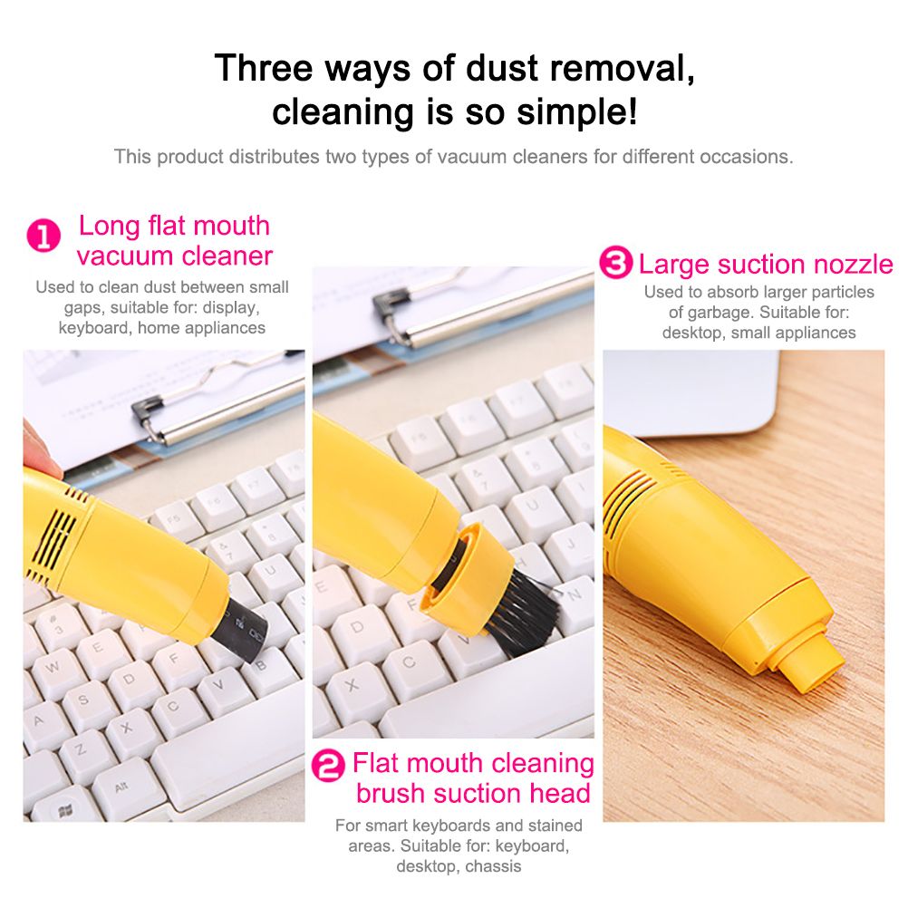 USB Mini Computer Keyboard Vacuum Cleaner PC Laptop Brush Dust Cleaning Kit