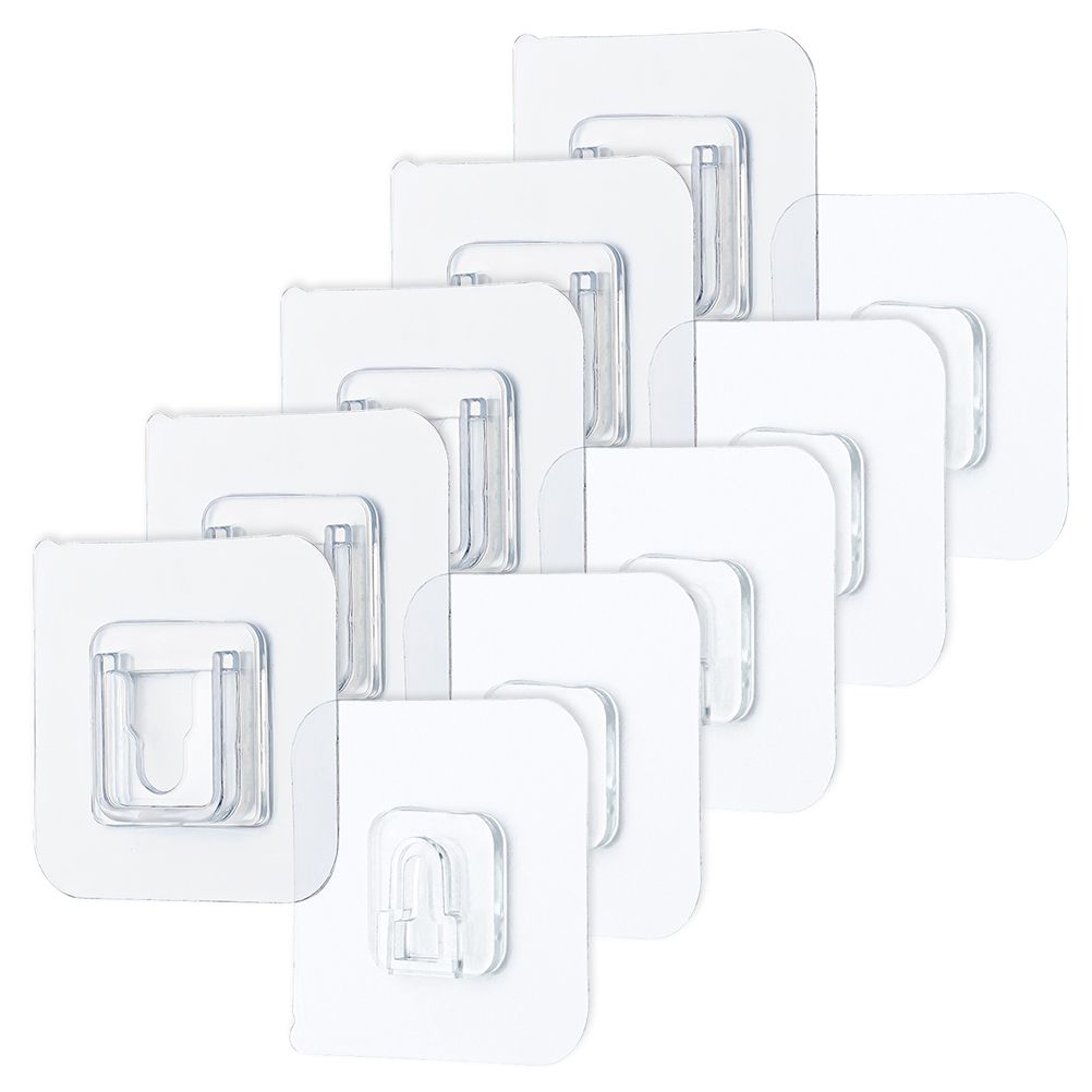 5 Pcs Wall Mounted Holder Strong Adhesive Hanger Punch Free Hanging Hook for Home Bathroom