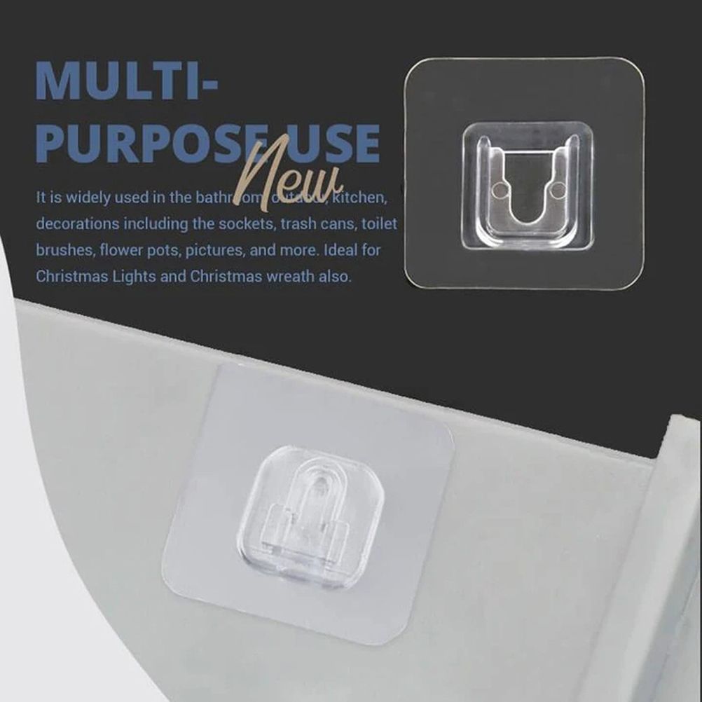 5 Pcs Wall Mounted Holder Strong Adhesive Hanger Punch Free Hanging Hook for Home Bathroom