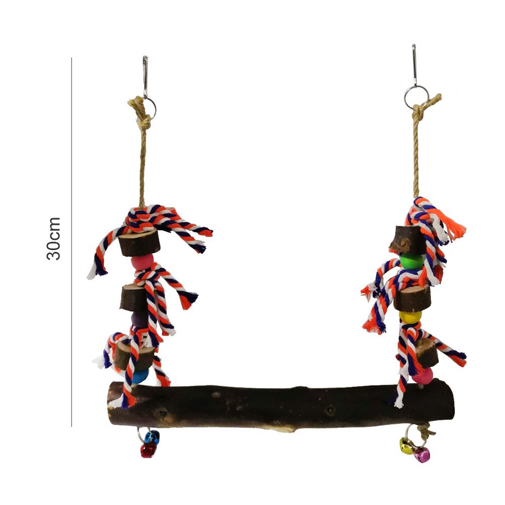 Wooden Chicken Swing Colorful Pet Swing Chew Toy for Chicken and Birds