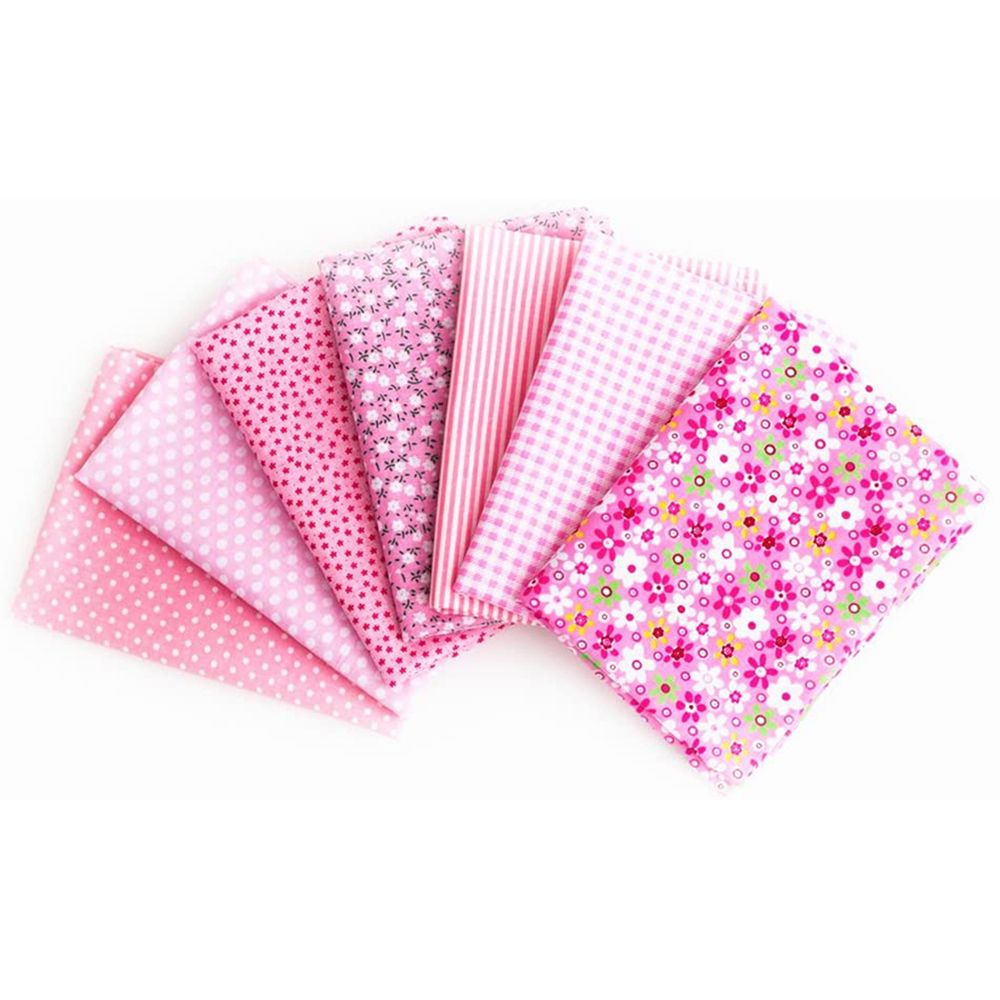 7Pcs Assorted Fat Quarter Bundle Quilt Quilting Cotton Fabric Sewing DIY Set