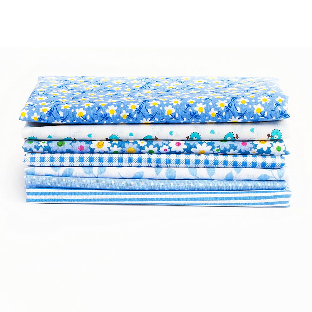7Pcs Assorted Fat Quarter Bundle Quilt Quilting Cotton Fabric Sewing DIY Set