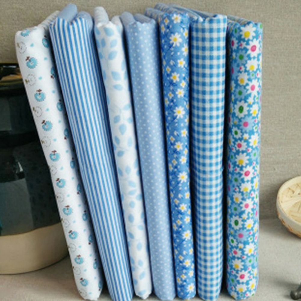 7Pcs Assorted Fat Quarter Bundle Quilt Quilting Cotton Fabric Sewing DIY Set
