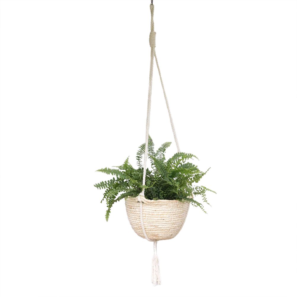 Natural Hanging Seagrass Plant Baskets Dural Layer Flower Planting Basket Holder Garden Decor