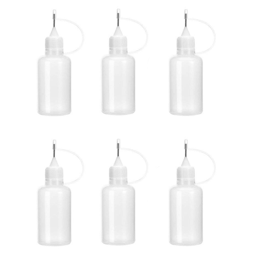 6Pcs 30ml Needle Tip Glue Bottle DIY Paper Art Quilling Tool Bottle Needle Bottle Applicator