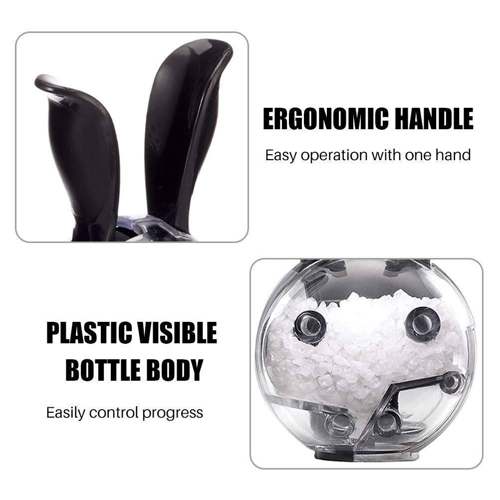 Salt and Pepper Grinder Mini Manual Spice Grinder Multifunctional Kitchen Tools Black Rabbit Ears Design Abrader