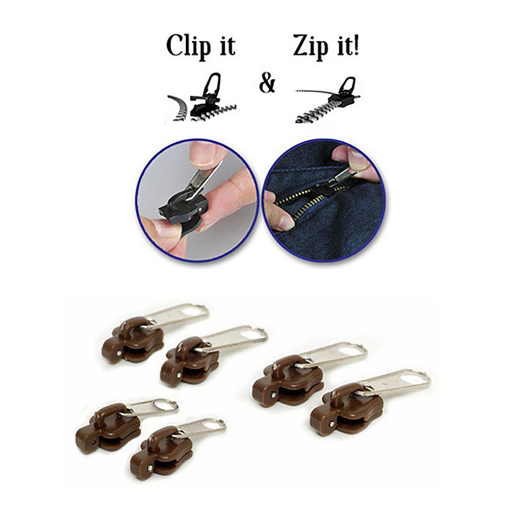 6Pcs Zip Slider Instant Repair Kit Replacement Zipper Pull Kit for Bags Jackets Luggage Backpacks