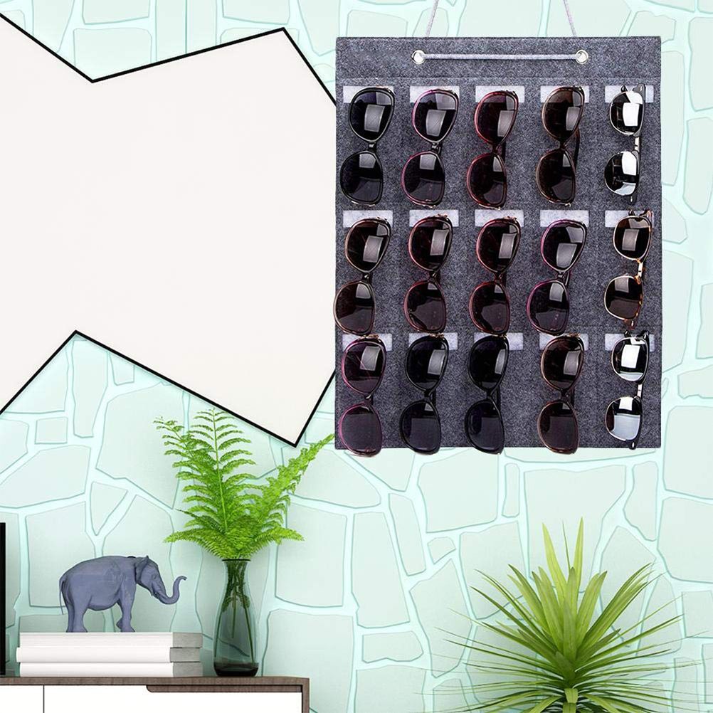 Hanging Sunglasses Organizer Wall Mounted 15 Slots Glasses Storage Organizer Holder