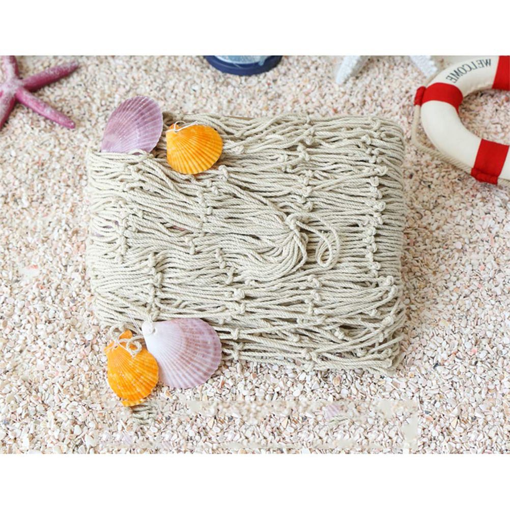 Decorative Fishing Net Wall Decor with Seashells Nautical Style Wall Hangings Ornament