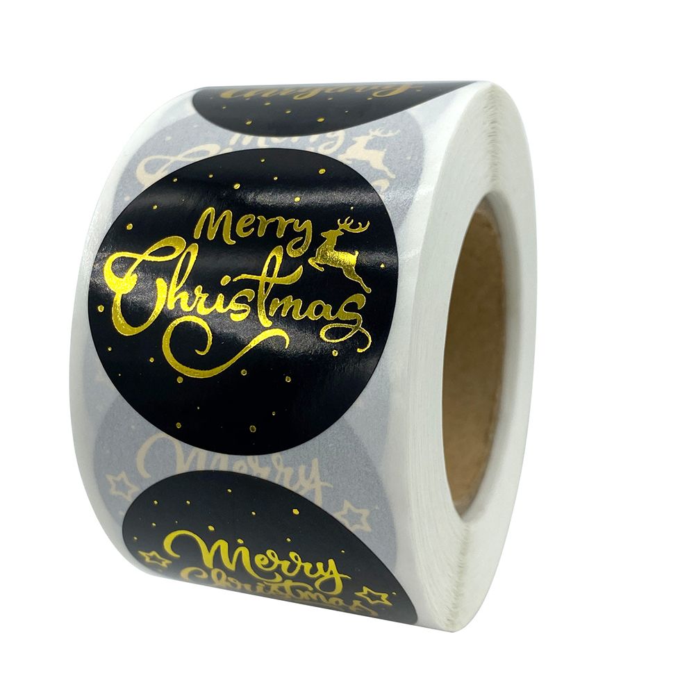 500Pcs/Roll 3.8cm Christmas Stickers Round Envelope Gift Cards Package Labels
