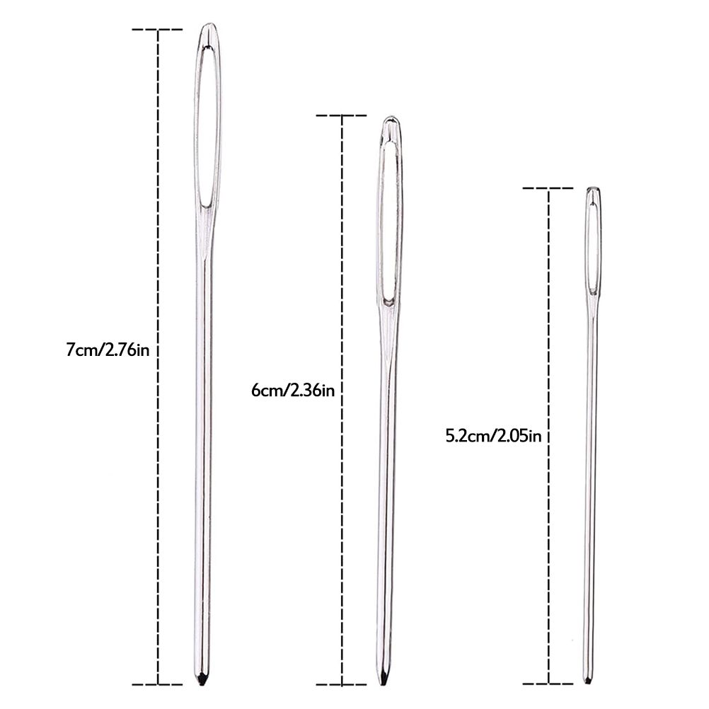 Large Eye Blunt Needles Steel Yarn Knitting Sewing Needles for Leather Projects Houseworking