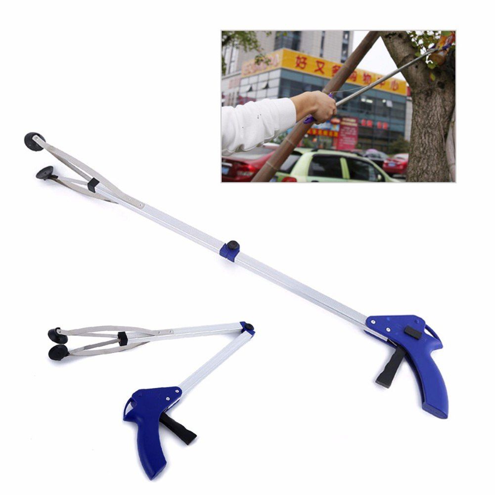 Foldable Reacher Grabber Aluminum Alloy Suction Cup Grip Grabber Pick Up Tool for Litter Picker Trash Garbage