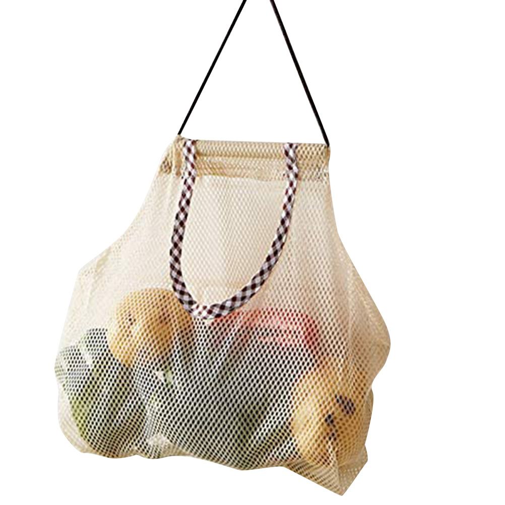 2pcs Hanging Mesh Space Saver Bags Organizer Fruit Storage for Kitchen Bathroom Mesh Hanging Bag