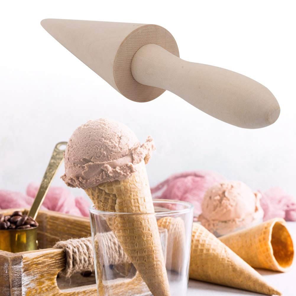 Wood Cone Roller Pastry Ice Cream Cone Mold Baking Tools for Home Dessert Shop