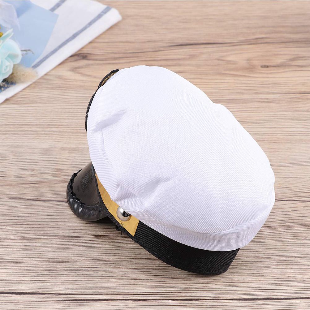 Halloween Captain Sailors Hat White Captain Hat Dog Cat Puppy Sailor for Halloween Party Cosplay Costume