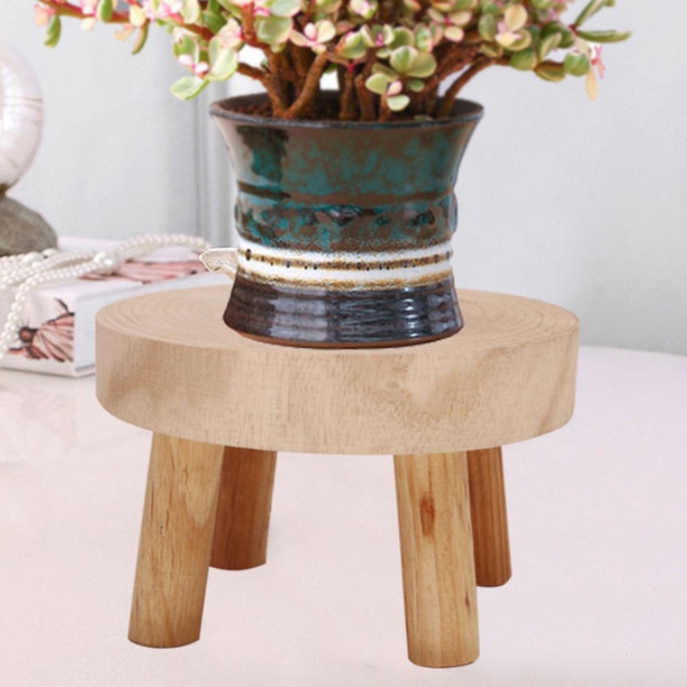 Indoor Plant Stand Wood Mini Flowerpot Stand Wood Stool Wooden Flowerpot Holder