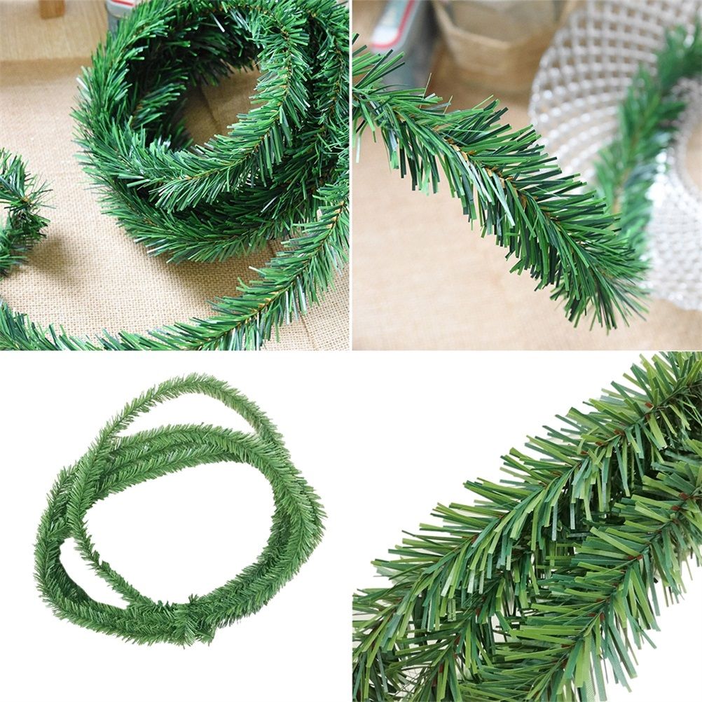 5.5M Pine Christmas Garland Green Artificial Christmas Tree Rattan Garland Pack Christmas Pine Wall Garden Decoration