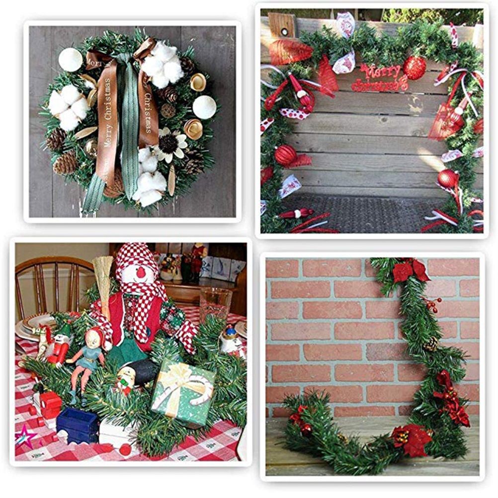 5.5M Pine Christmas Garland Green Artificial Christmas Tree Rattan Garland Pack Christmas Pine Wall Garden Decoration