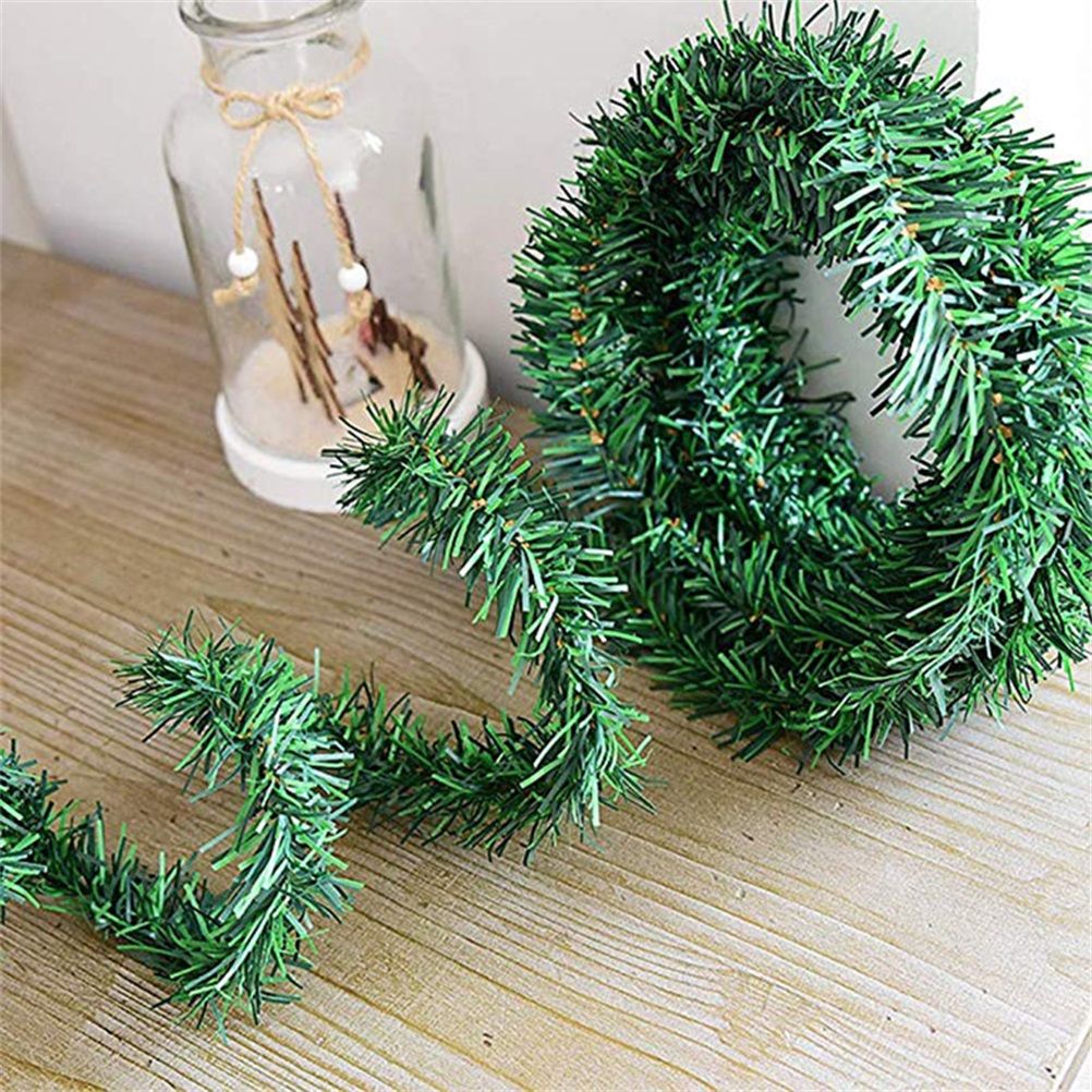 5.5M Pine Christmas Garland Green Artificial Christmas Tree Rattan Garland Pack Christmas Pine Wall Garden Decoration