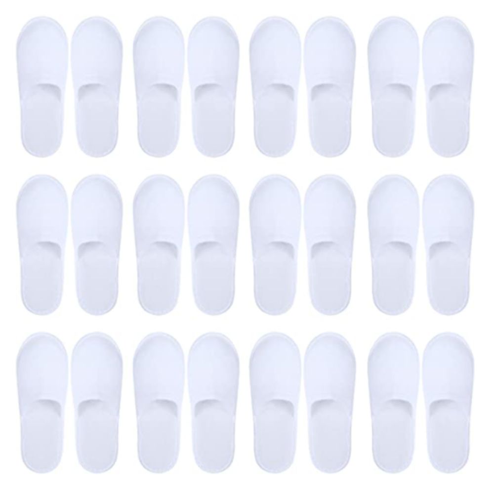12 Pairs Disposable Spa Slippers for Men Women Non Slip Closed Toe Spa Slippers for Hotel Home Travel