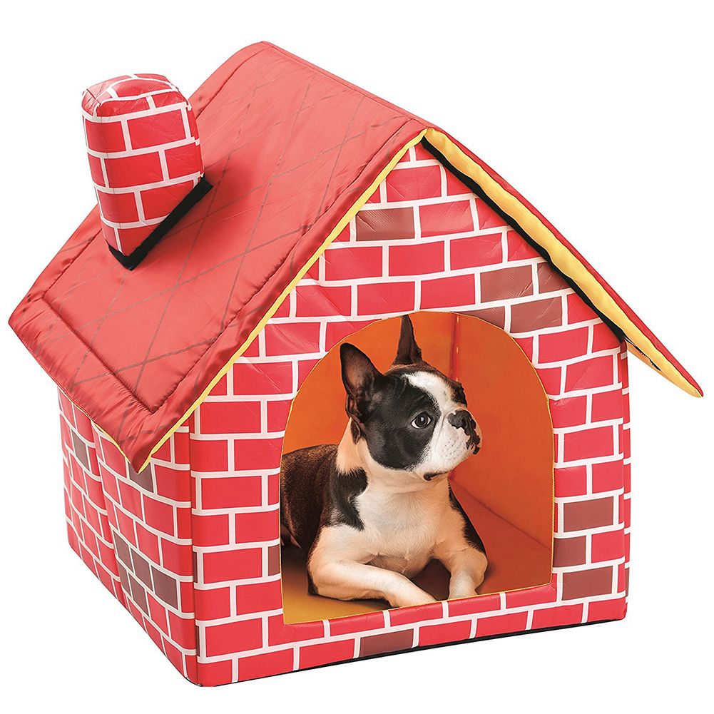 Portable Cat Puppy Home Red Brick Pet Dog House Warm And Cozy Cat Bed Dog Kennel House