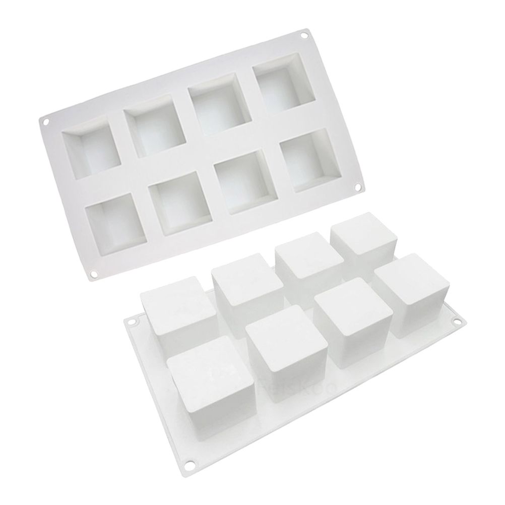 8 Grids Silicone Mold Cavities Baking Tray Non Stick Cake Mould