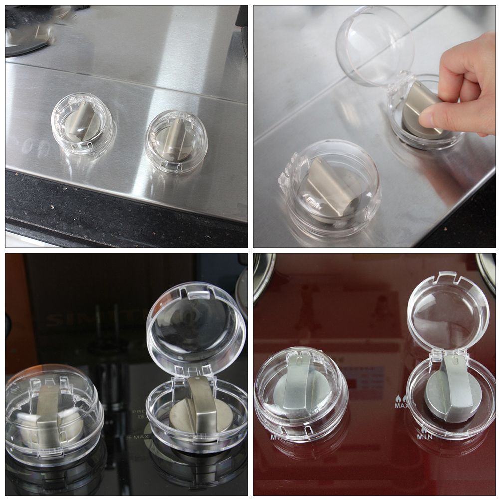 6Pcs Clear Stove Knob Safety Covers Child Safety Guards Heat Resistant Child Proof Lock for Oven Stove Top Gas Range