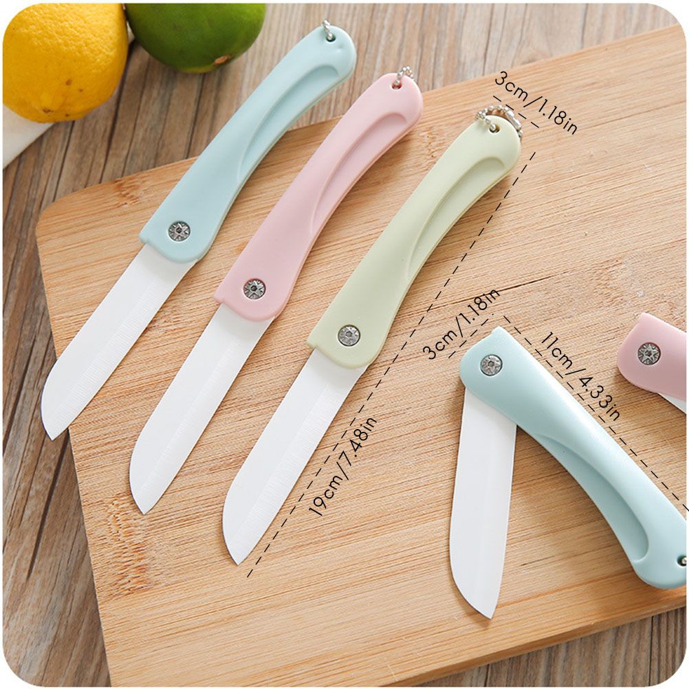 Portable Foldable Fruit Paring Knife Household Kitchen Ceramic Fruit Knife