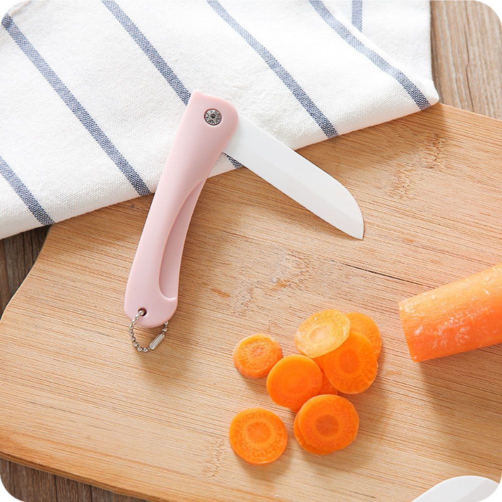 Portable Foldable Fruit Paring Knife Household Kitchen Ceramic Fruit Knife