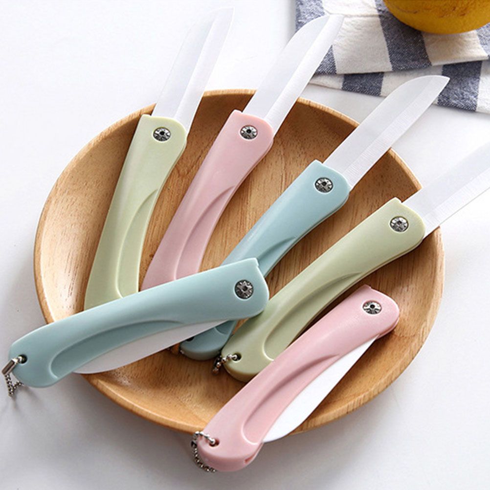 Portable Foldable Fruit Paring Knife Household Kitchen Ceramic Fruit Knife