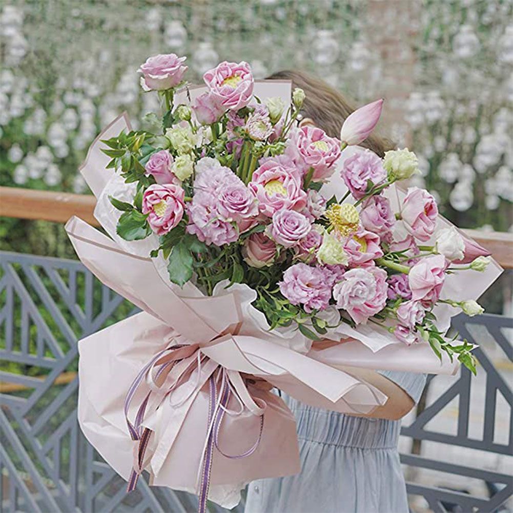 20 Sheets Waterproof Floral Wrapping Paper Sheets Fresh Flowers Bouquet Gift Packaging Wrapping Paper Sheets