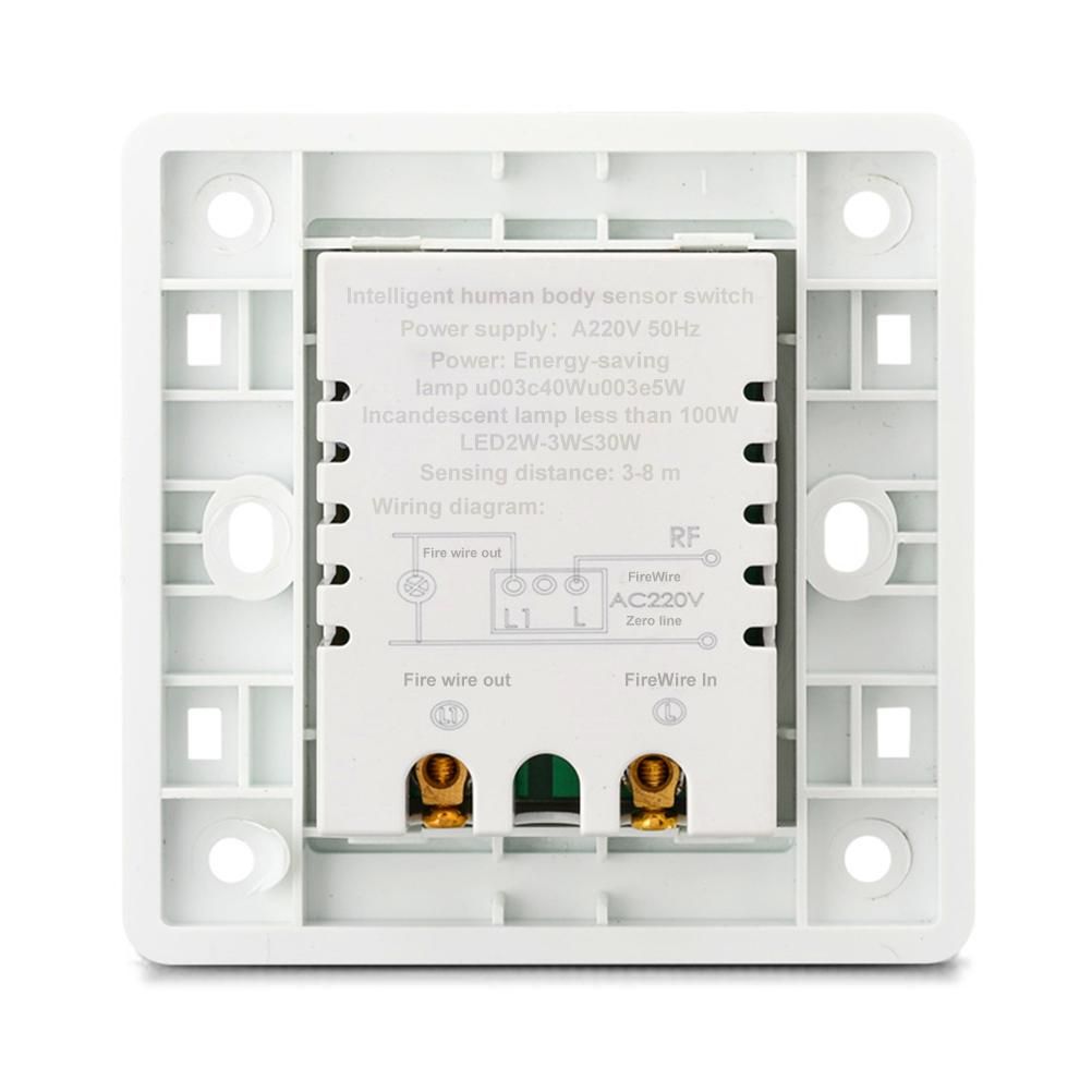 220V Automatic Infrared PIR Body Motion Sensor Switch Wall Mount LED Night Light