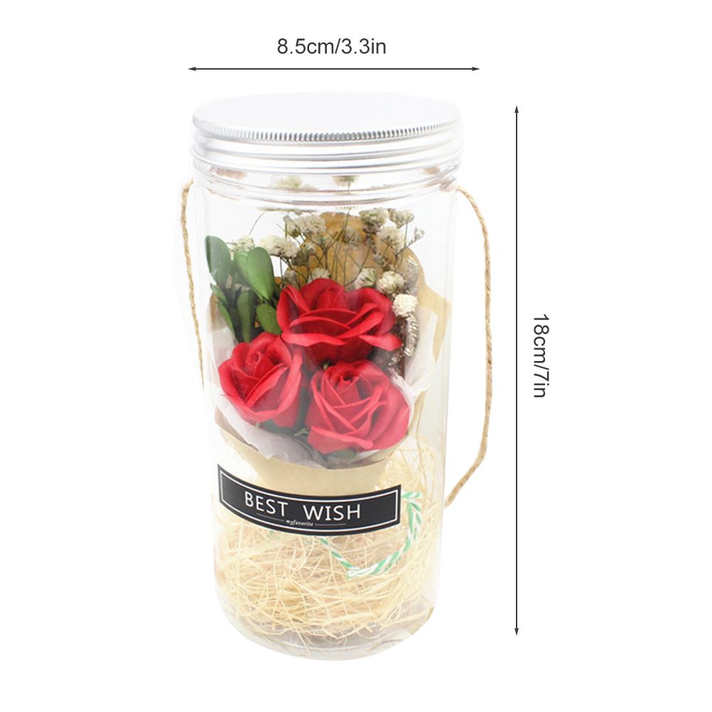 Romantic Eternal Rose Never Withered Rose Night Light Wishing Bottle Preserved Flowers Soap Rose Flower Glass Wishing Bottle