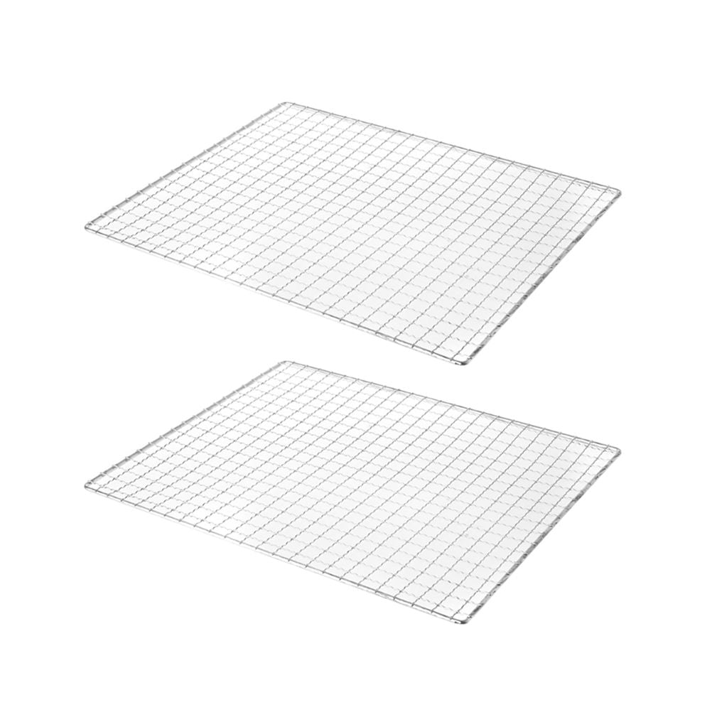 2Pcs Grill Mesh Mats Stainless Steel Non Stick Mesh Grill Mats Back Grids for Grilling Meat Vegetable Seafood