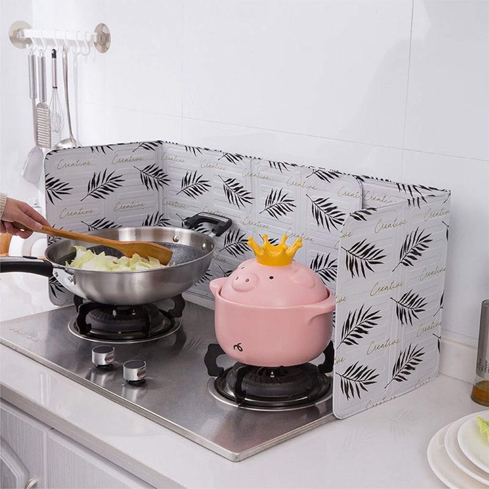 Folding Oil Splatter Shield Splash Proof Panels Gas Stove Shield for Kitchen