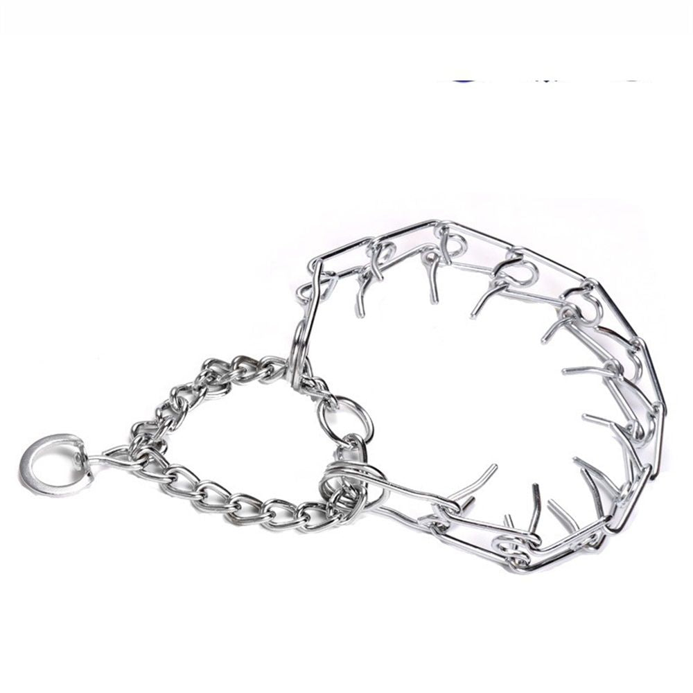 Adjustable Dog Training Prong Collar Metal Pinch Training Chain Collar Prong Pet Choke Collars Dog Necklace