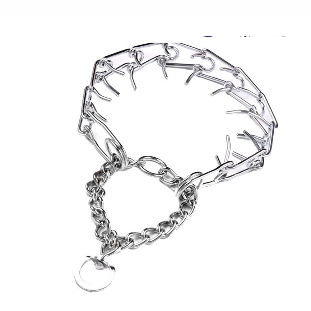 Adjustable Dog Training Prong Collar Metal Pinch Training Chain Collar Prong Pet Choke Collars Dog Necklace