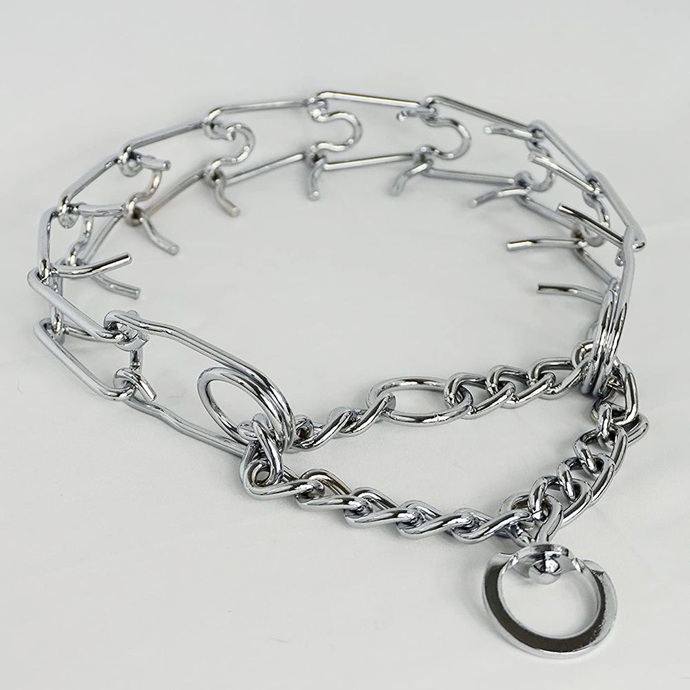 Adjustable Dog Training Prong Collar Metal Pinch Training Chain Collar Prong Pet Choke Collars Dog Necklace