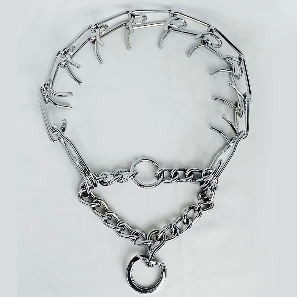 Adjustable Dog Training Prong Collar Metal Pinch Training Chain Collar Prong Pet Choke Collars Dog Necklace