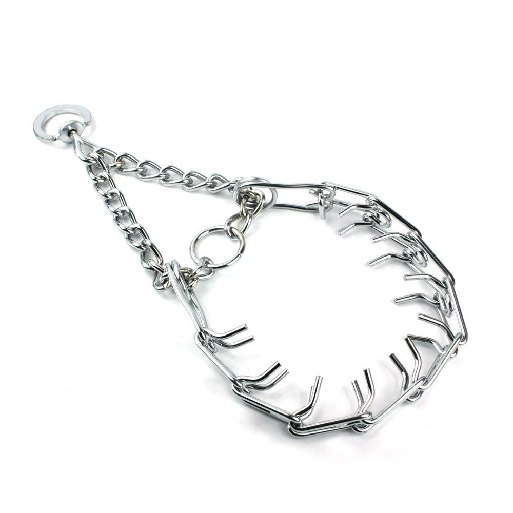 Adjustable Dog Training Prong Collar Metal Pinch Training Chain Collar Prong Pet Choke Collars Dog Necklace