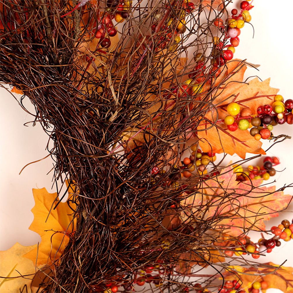 Maple Leaf Wreath Door Hanging Thanksgiving Wreath Halloween Vine Ornament