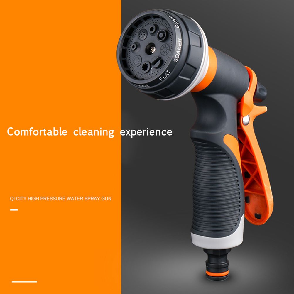 Garden Hose Nozzle Sprayer Hand Shower 8 Adjustable Irrigation Pattern High Pressure Hand Sprayer for Watering Lawn Car Washing