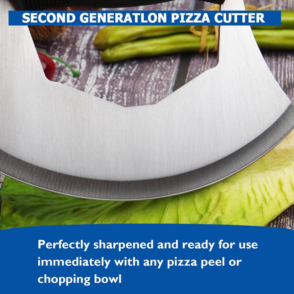 Stainless Steel Pizza Cutter with Cover Ergonomic Anti Slip Handle Rocker Cutter