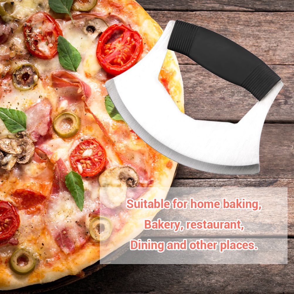Stainless Steel Pizza Cutter with Cover Ergonomic Anti Slip Handle Rocker Cutter