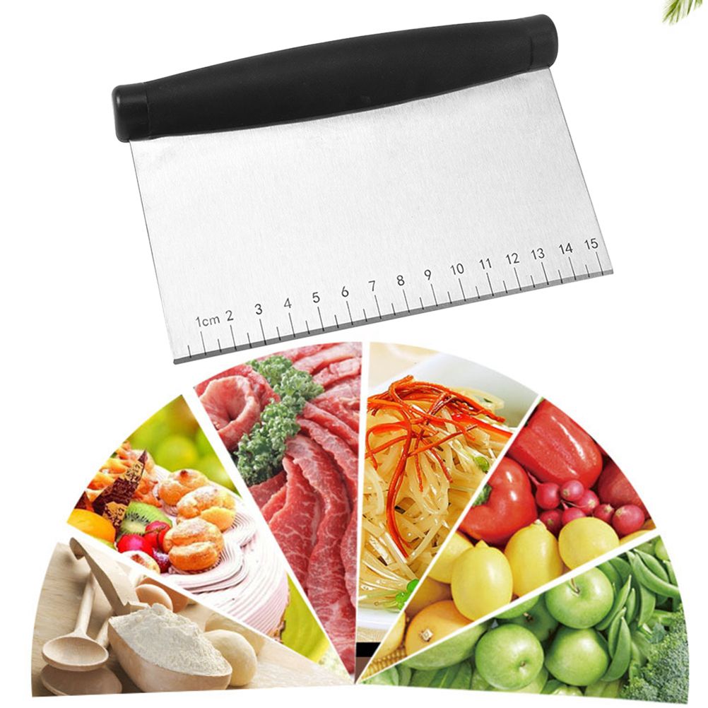 Multi Purpose Bench Scraper Stainless Steel Pizza Dough Scraper Chopper Dough Cutter for Bread and Pizza Dough