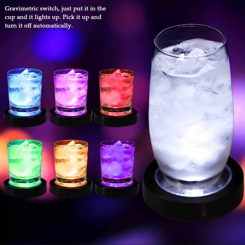 LED Drink Coasters Cup Coaster with Light Gravity Sensor Drink Pads for Bar Party Club